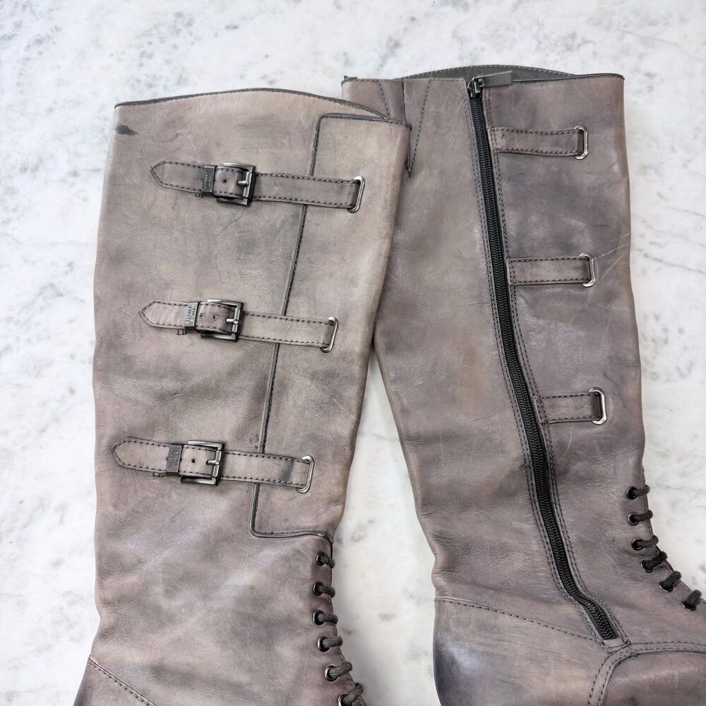 Vince Camuto Washed Gray buckled combat boots by Vince Camuto size 10M - Picture 2 of 11